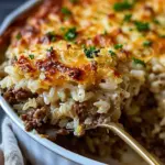 French Onion Ground Beef and Rice Casserole