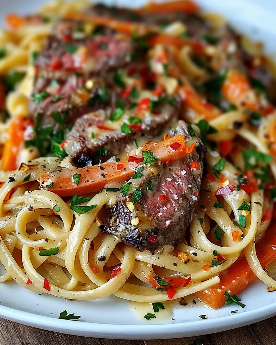 Cowboy Butter Steak Linguine: Easy Recipe with Roasted Carrots