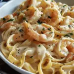 Creamy Shrimp Fettuccine Pasta With Homemade Alfredo Sauce