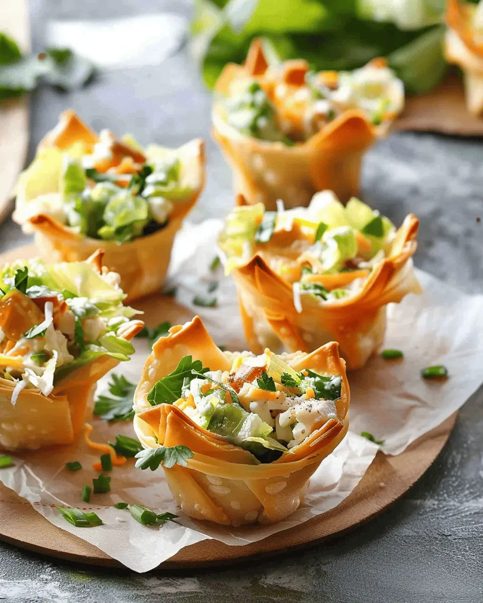 Caesar Salad Wonton Cups