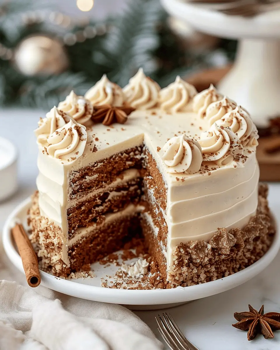 Christmas Spice Cake with Indulgent Eggnog Buttercream Delight
