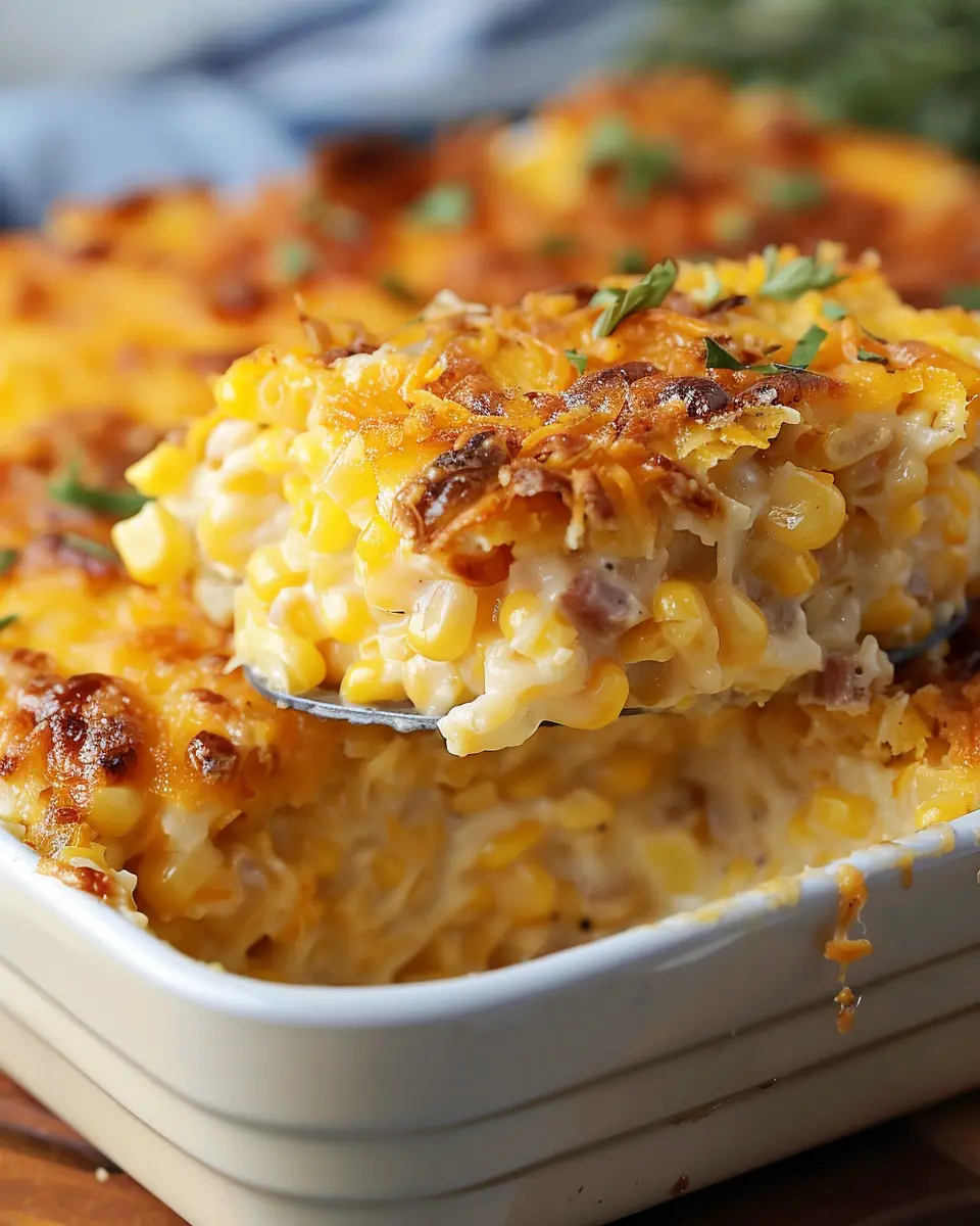 Crack Corn Casserole: Easy Comfort Food with Turkey Bacon and Chicken Ham