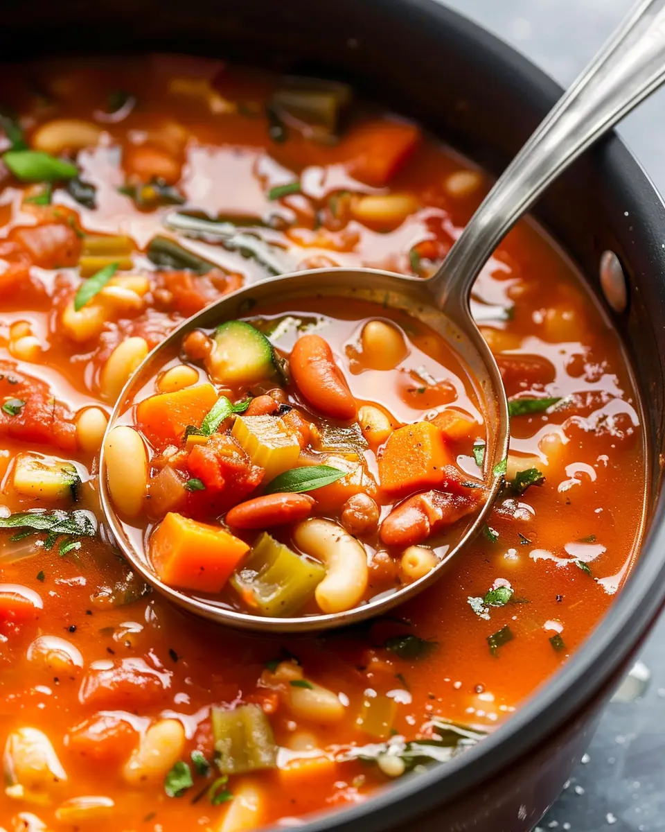 Minestrone Soup: Easy Comfort Food with Turkey Bacon and Chicken Ham