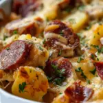 Kielbasa Sausage Cheesy Potato Casserole