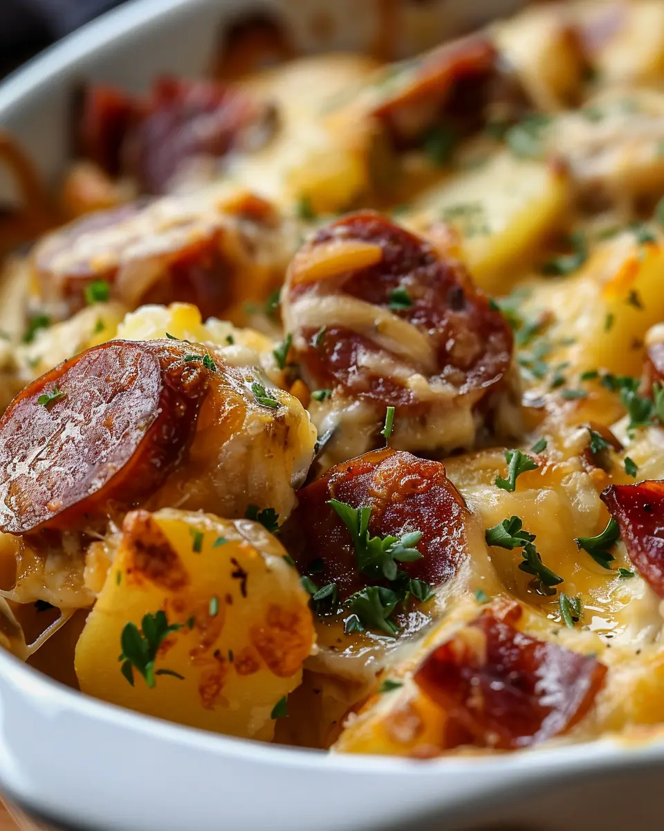 Kielbasa Sausage Cheesy Potato Casserole: Easy Comfort Food Delight