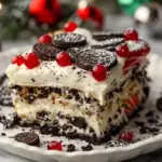No-Bake Christmas Oreo Lasagna