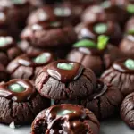 Chocolate Mint Thumbprint Cookies