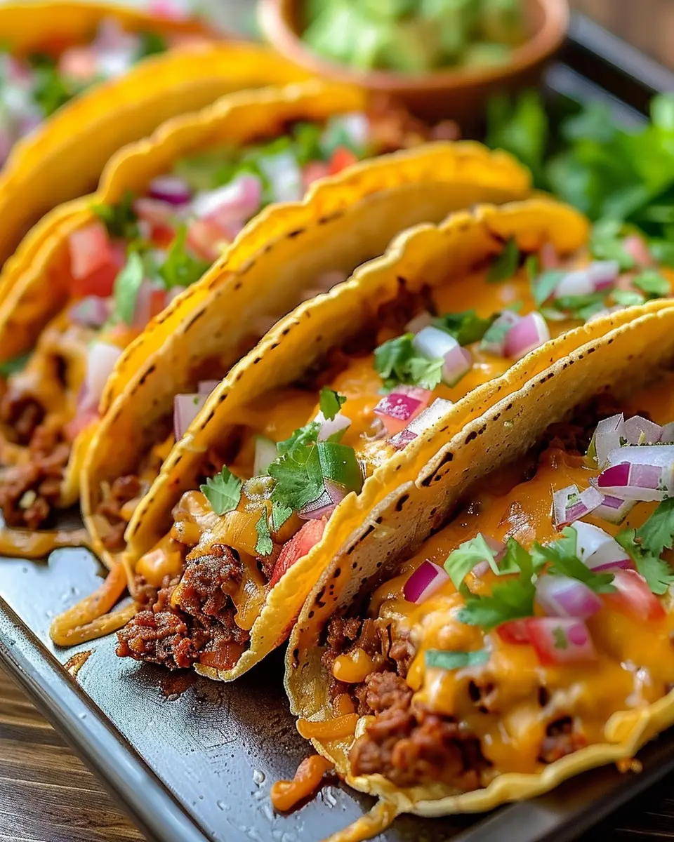 Oven-Baked Cheesy Tacos: Indulgent Turkey Bacon &amp; Chicken Ham Delight