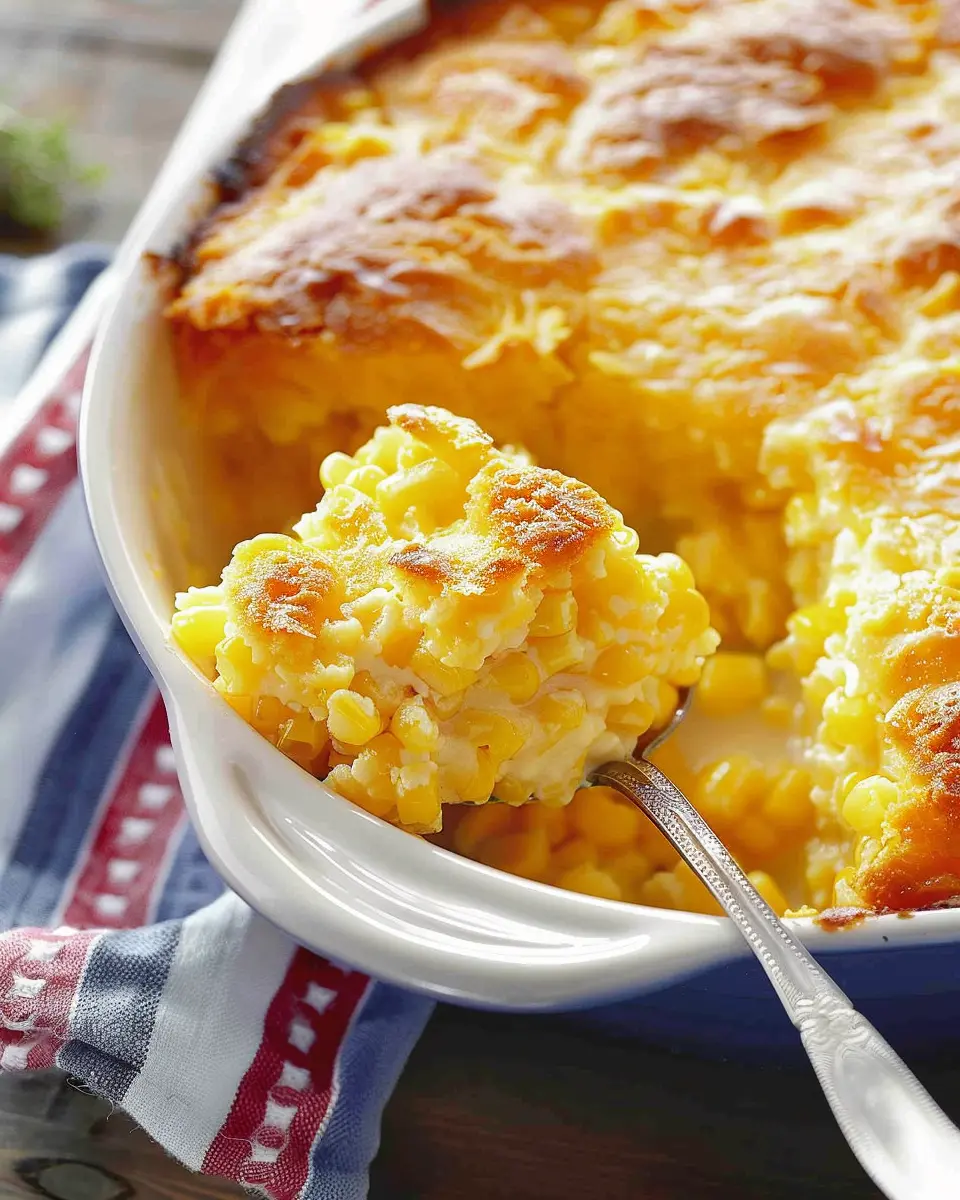 Easy Jiffy Corn Casserole with Turkey Bacon and Chicken Ham Delights
