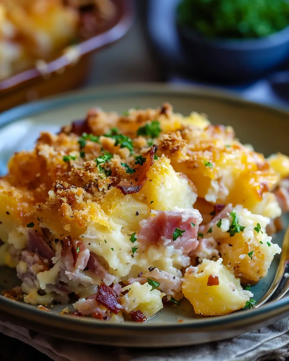 Crockpot Ham And Potato Casserole with Turkey Bacon Bliss