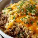 Cheesy Ground Beef and Rice Casserole