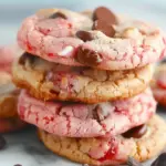 Strawberry Cake Mix Cookies with Chocolate Chips