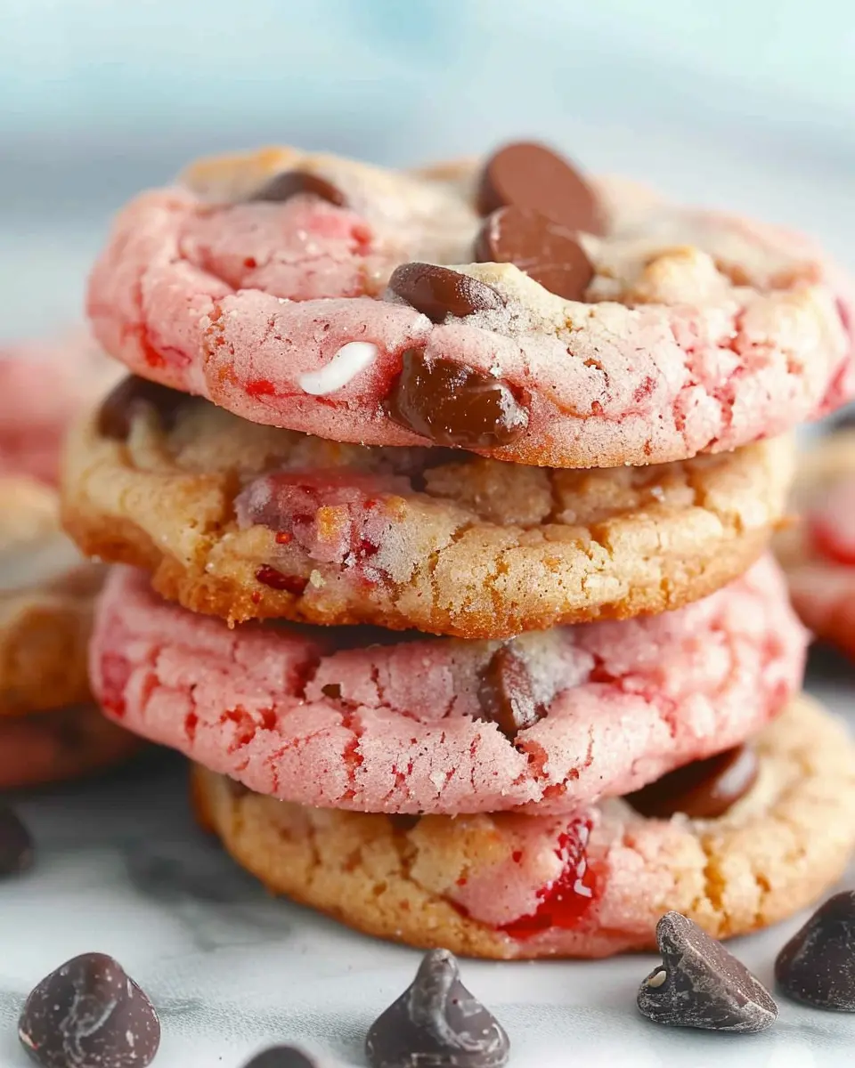 Strawberry Cake Mix Cookies with Chocolate Chips: Easy and Indulgent