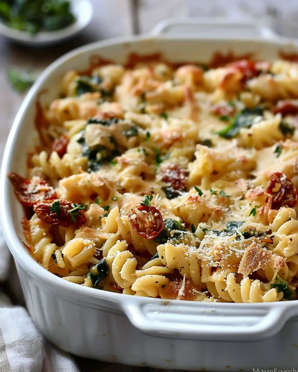 Baked Boursin Cheese Pasta: Indulgent Spinach & Sundried Tomato Delight