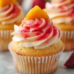 Mango Strawberry Sunset Cupcakes
