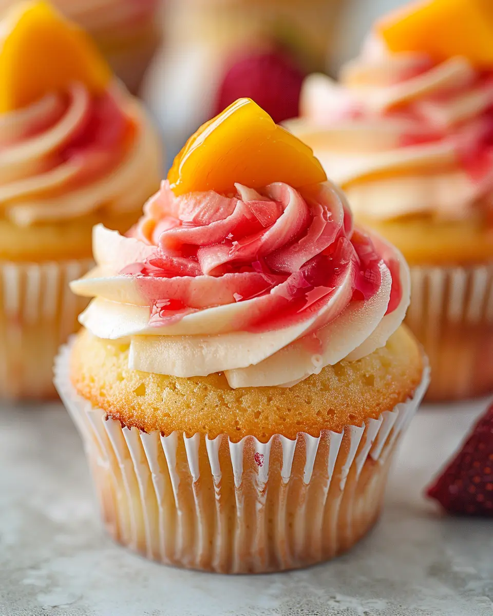 Mango Strawberry Sunset Cupcakes: Easy Recipe for Sweet Bliss