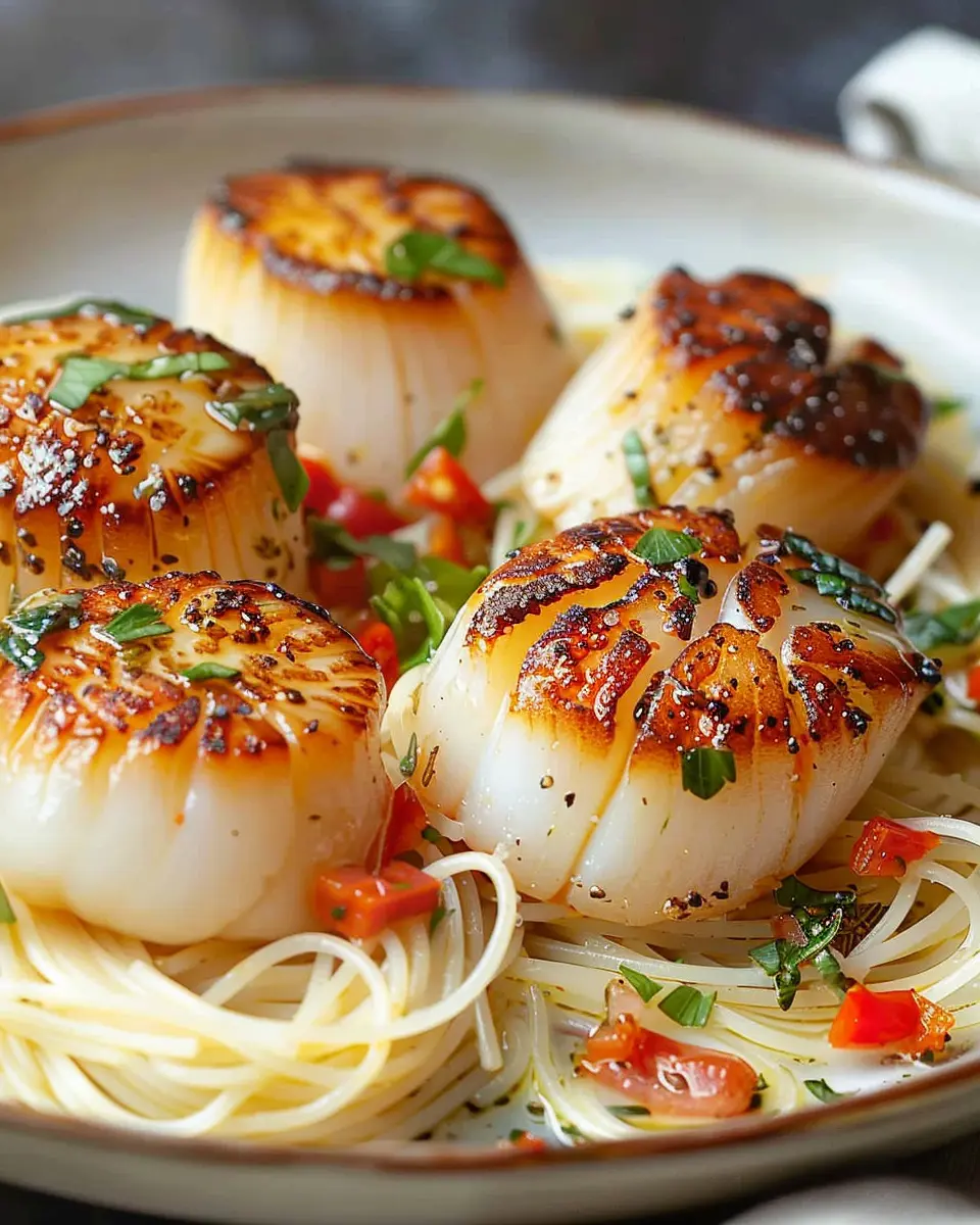 Sea Scallops with Angel Hair Pasta