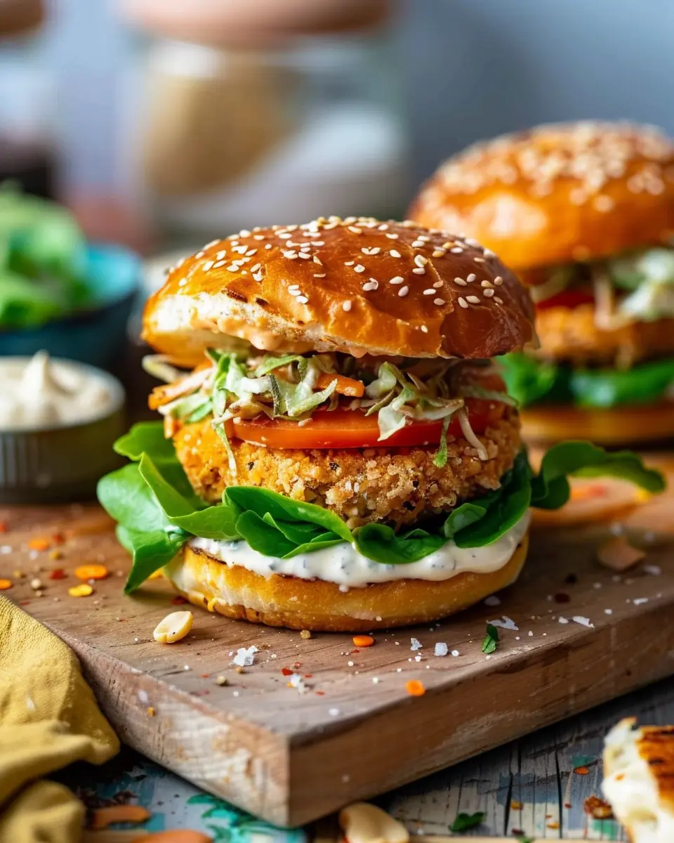 Air Fryer Beyond Chicken-Style Caesar Burger – Juicy &amp; Easy Delight