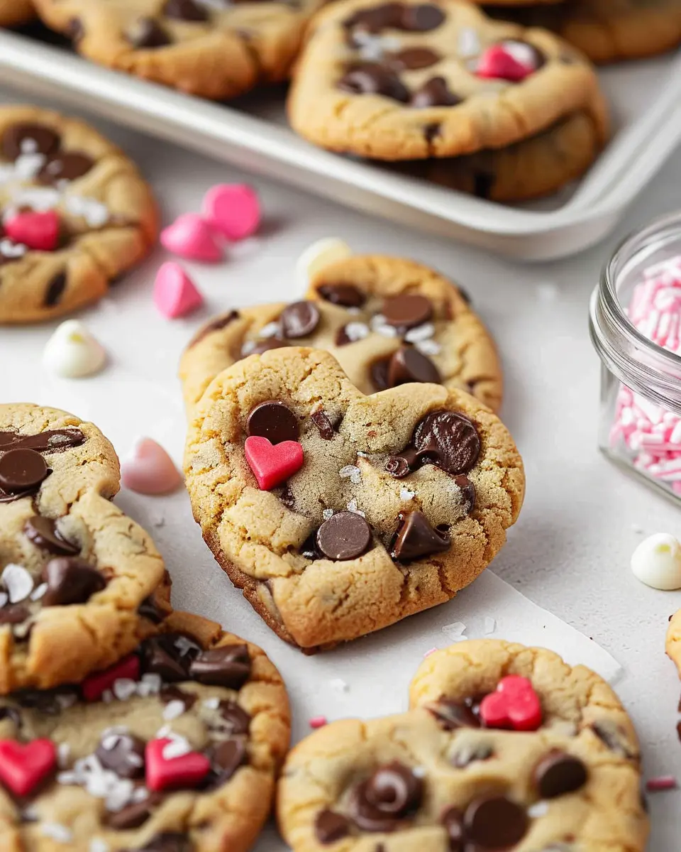 Heart Shaped Chocolate Chip Cookies