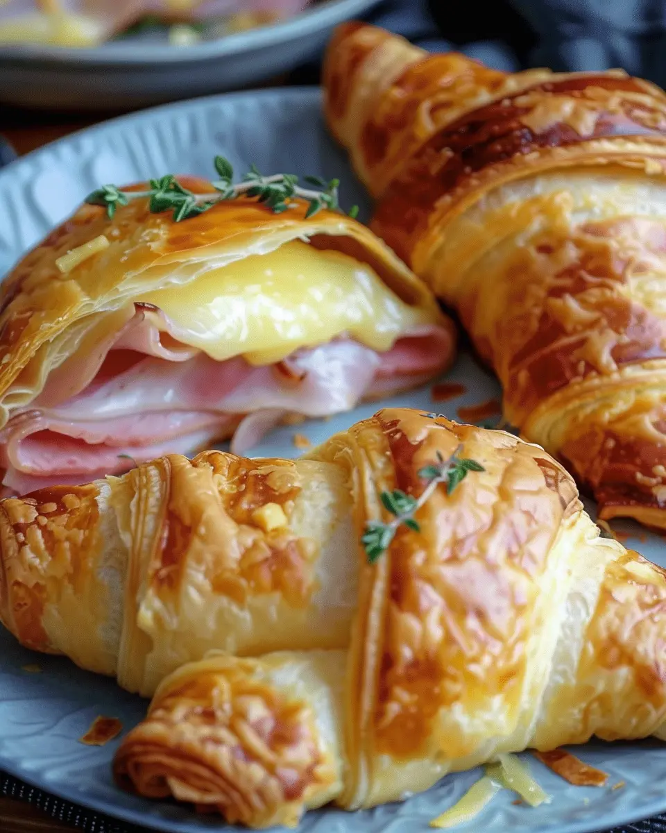 Baked Ham and Cheese Croissants