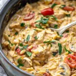 Slow Cooker Creamy Tuscan Chicken Orzo