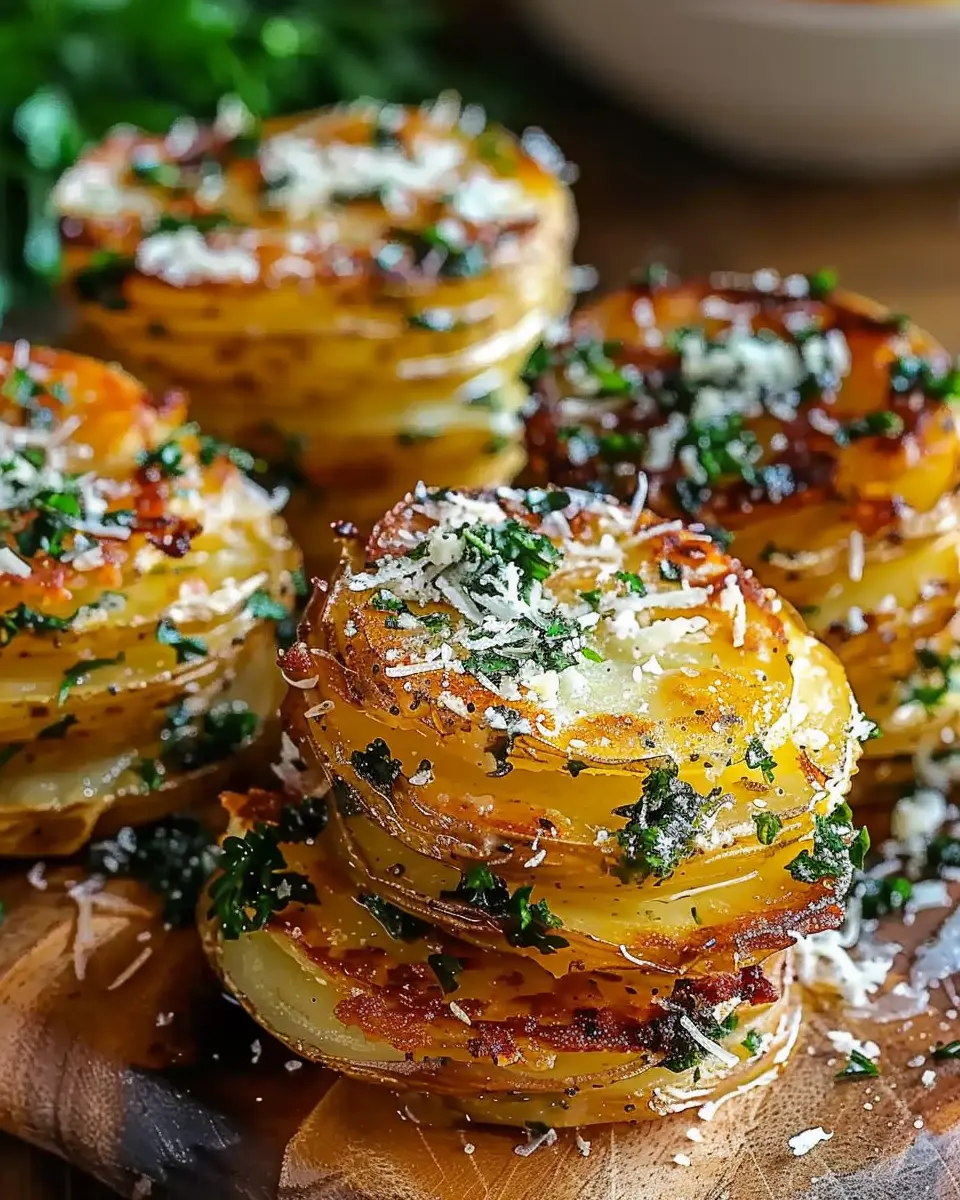 Crispy Roasted Garlic Parmesan Potato Stacks: The Best Comfort Food